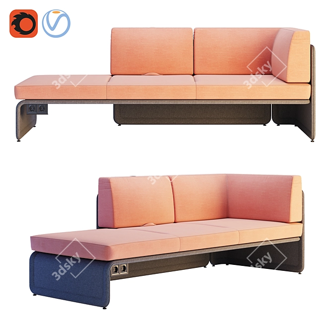Coalesse Lagunitas Corner Sofa 3D model image 4