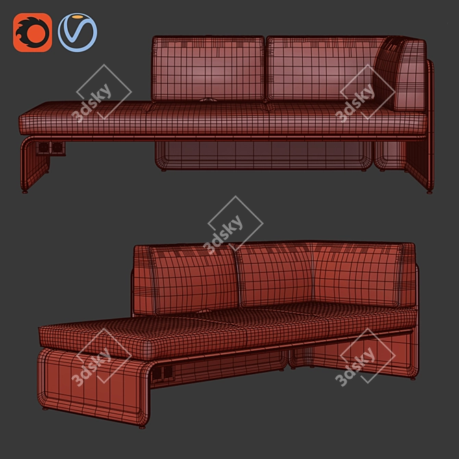 Coalesse Lagunitas Corner Sofa 3D model image 5