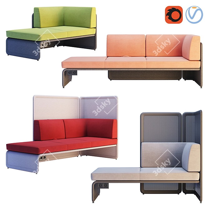 Coalesse Lagunitas Corner Sofa 3D model image 6