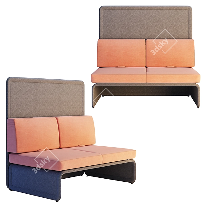 Title: Lagunitas Lounge System Two Seater Sofa 3D model image 3