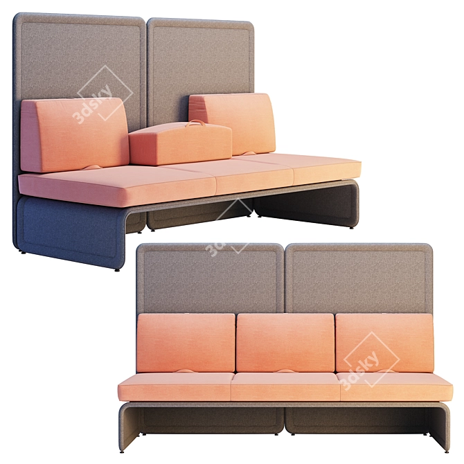 Coalesse Lagunitas Lounge System Sofa 3D model image 3