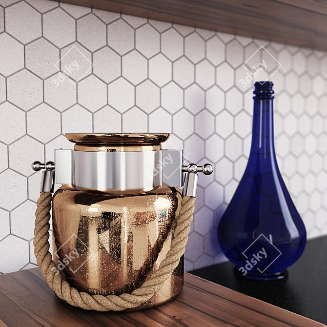 Elegant Kitchen Decor Kit 3D model image 4