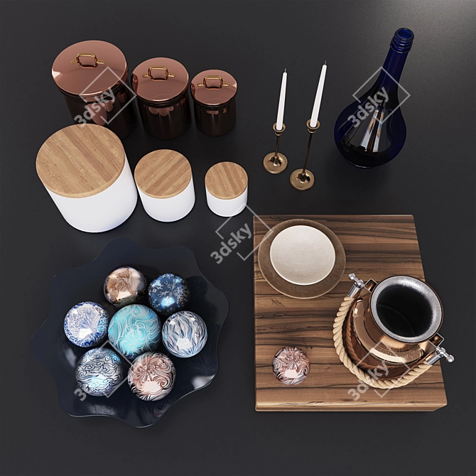 Elegant Kitchen Decor Kit 3D model image 5