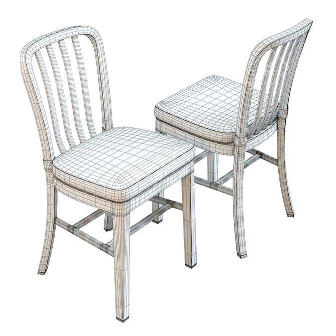 Sleek Aluminum Delta Dining Chair 3D model image 3