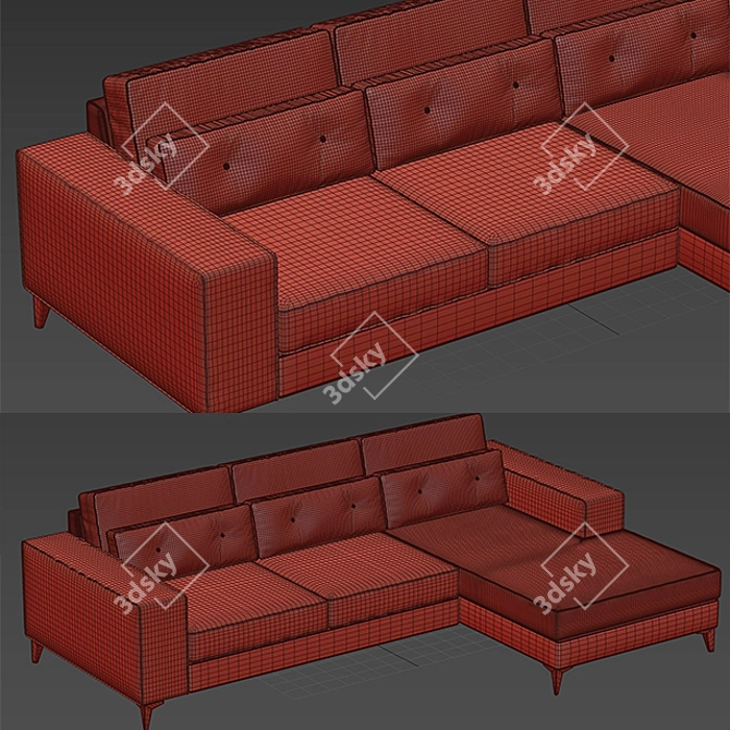 Unwrap UVW Sofa: 3DMax 2014 3D model image 3