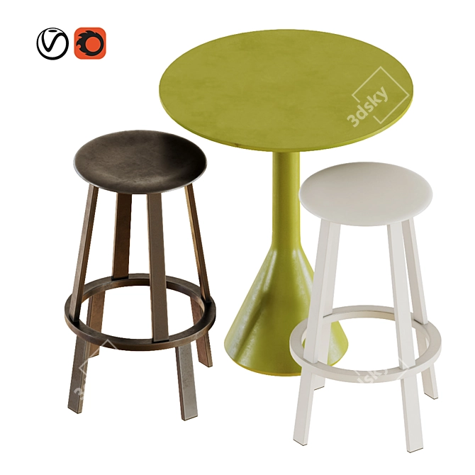 Modern Outdoor Dining Set 3D model image 1