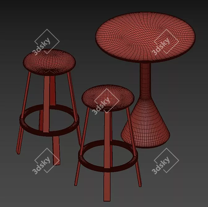 Modern Outdoor Dining Set 3D model image 3