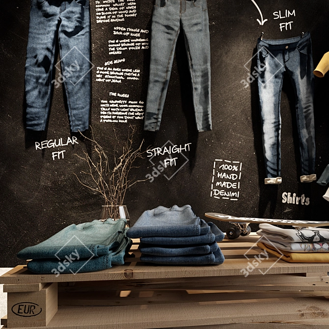 Modern Clothing Store Display 3D model image 5