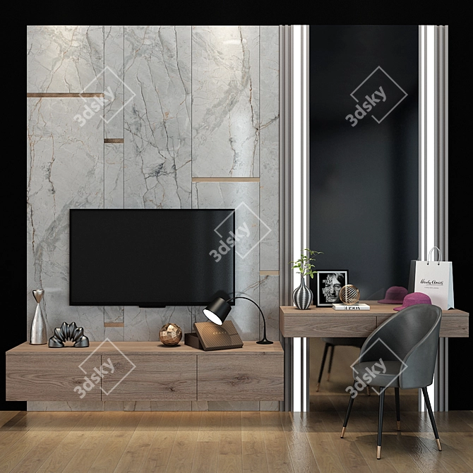 Sleek TV Stand, 092 3D model image 1