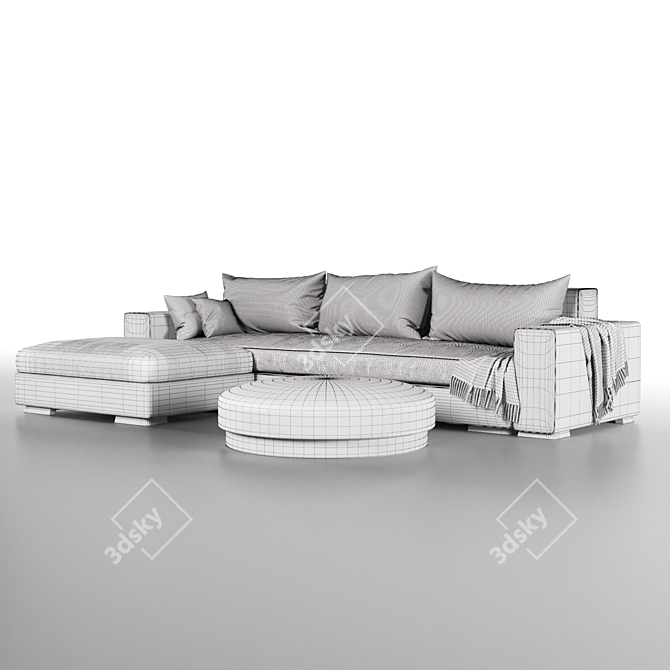 Stylish Landskrona Sofa: Comfort and Durability 3D model image 2