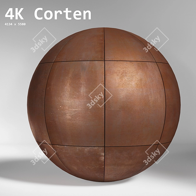 Seamless Corten Steel Texture 3D model image 1