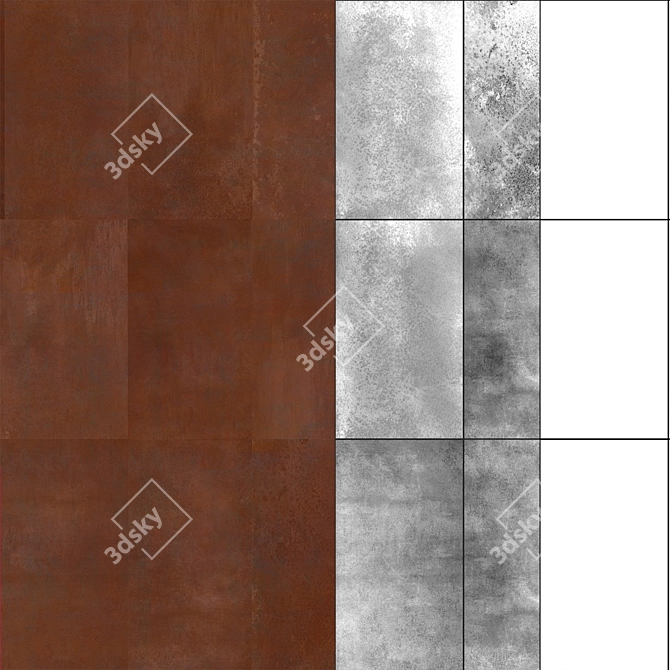 Seamless Corten Steel Texture 3D model image 3