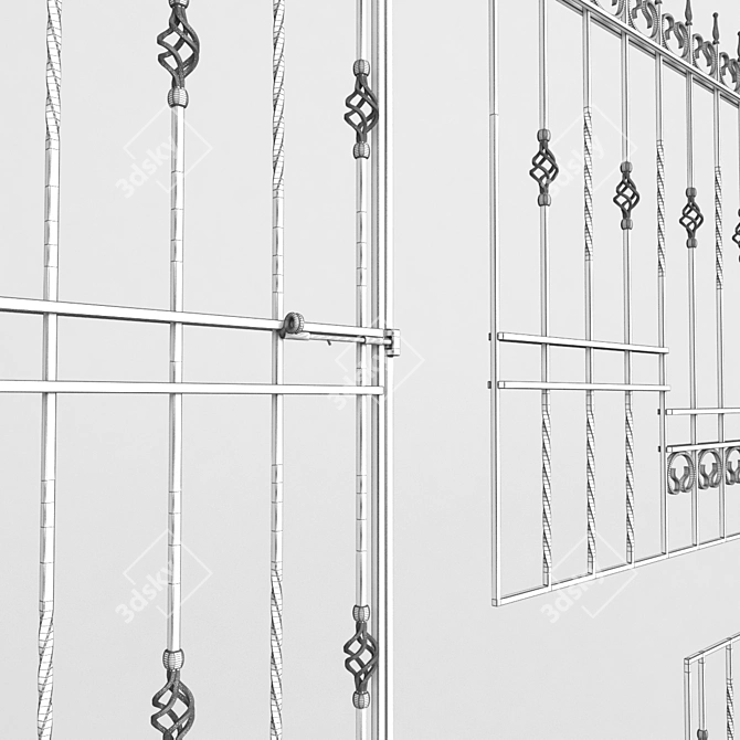 Versatile Balcony Fencing & Window Grilles 3D model image 5