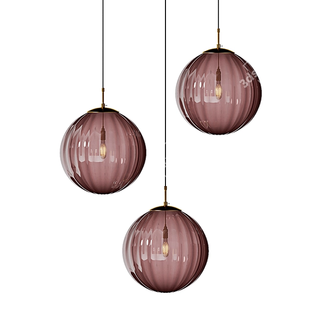 Nordic Glass Globe Pendant Light 3D model image 1