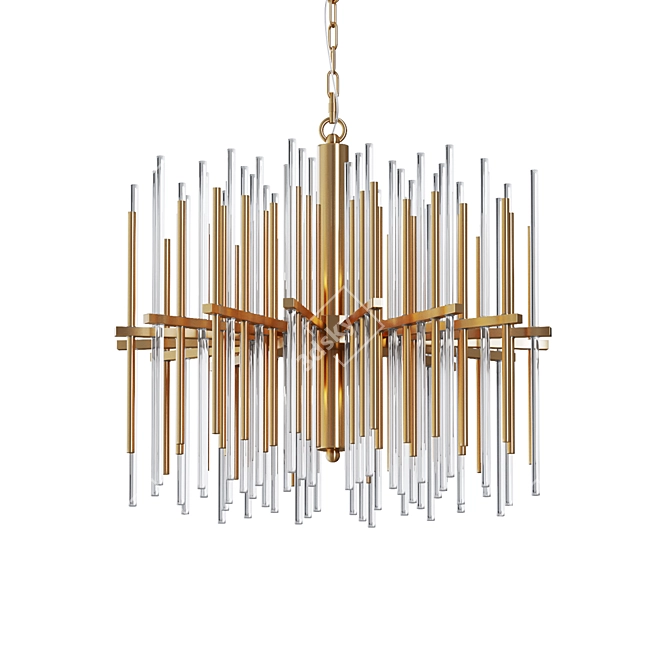 Modern Post-Style Lampatron Chandelier 3D model image 2