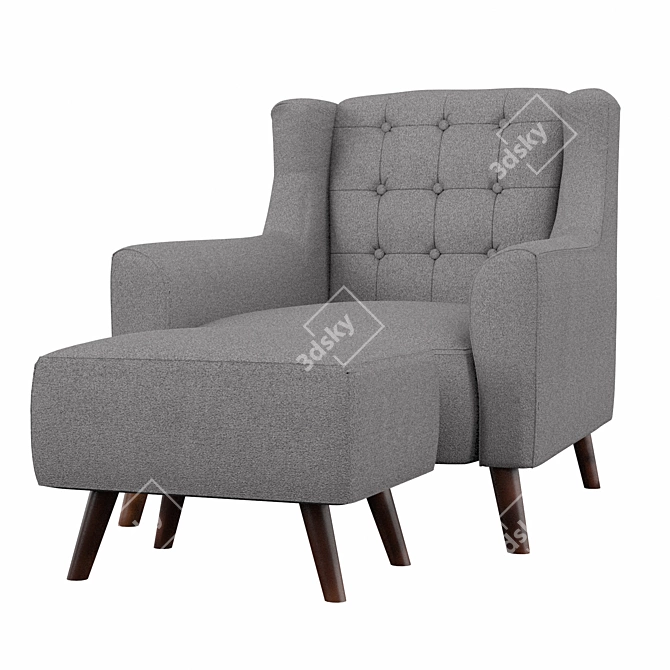 Classic Comfort: Olney Wingback Chair 3D model image 1