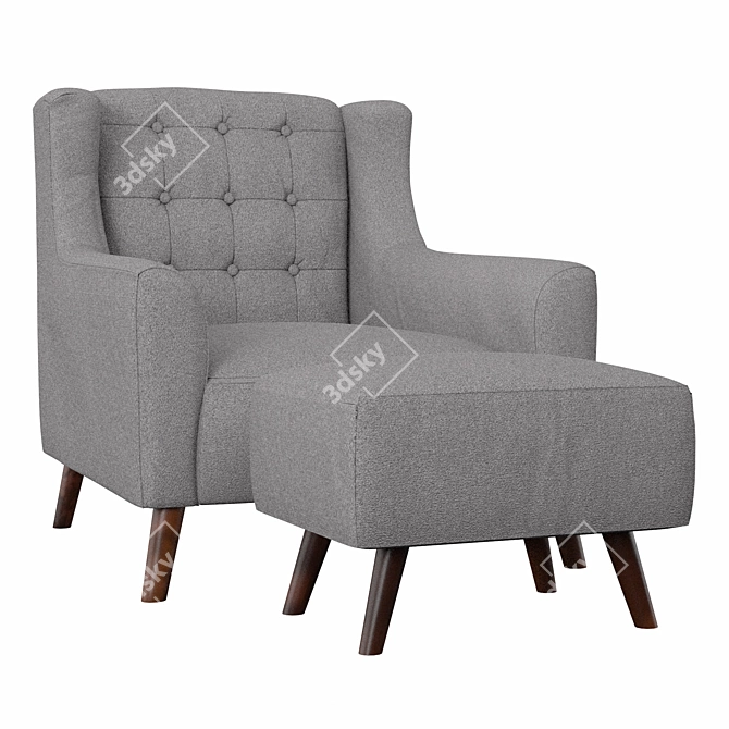 Classic Comfort: Olney Wingback Chair 3D model image 2