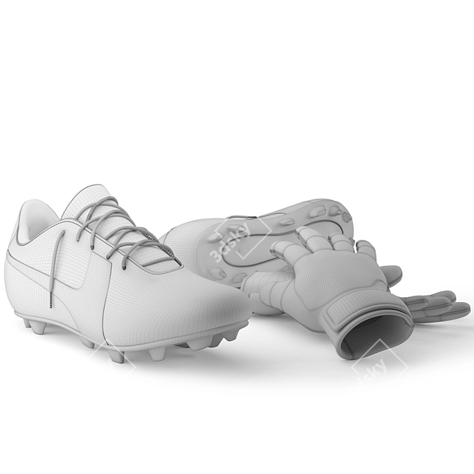 Ultimate Game Essentials: Football Boots & Gloves 3D model image 5