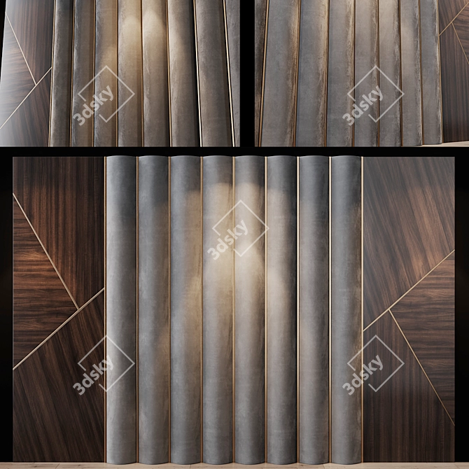 Title: Customizable Headboard and Wall Panel 3D model image 1