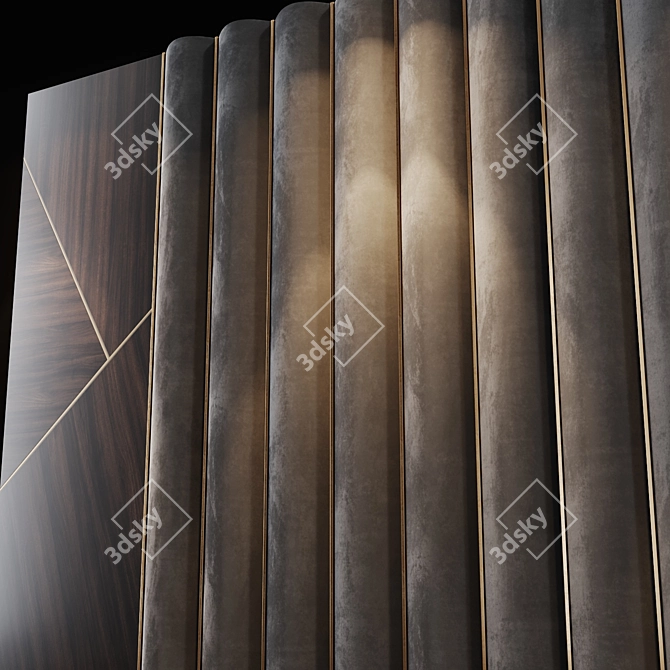 Title: Customizable Headboard and Wall Panel 3D model image 2