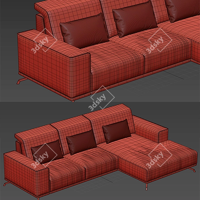 Luxury UVW Unwrapped 3D Sofa 3D model image 4