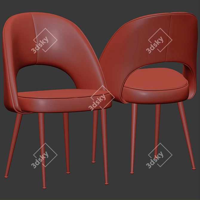 Modern Saarinen Dining Set 3D model image 3