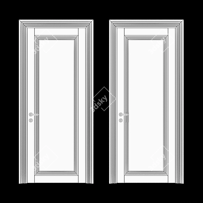 Elegant Volhovec CENTRO Doors Set 3D model image 4