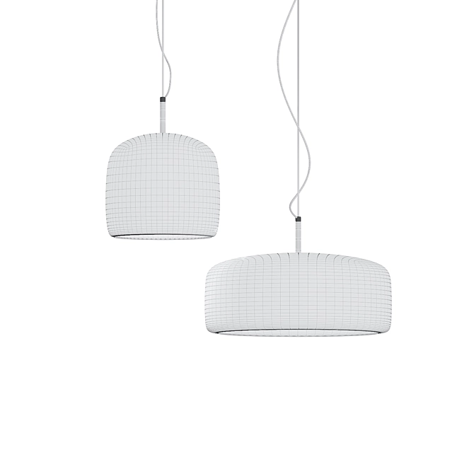 Dauphin Glass Pendant Lamp With LED Light 3D model image 3