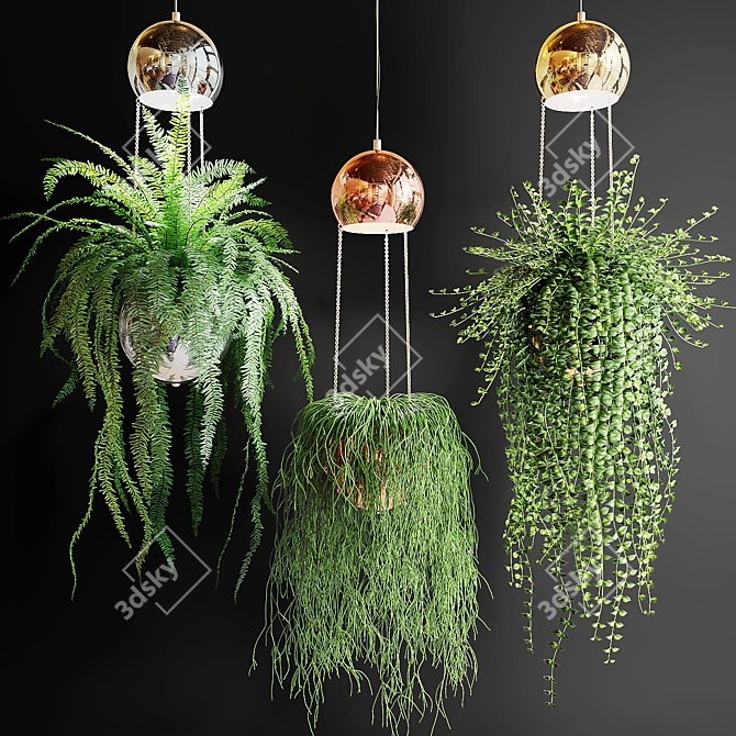 Glowing Greenery: Ampel Plants in Pot Lamps 3D model image 1