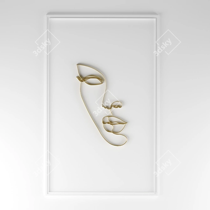 Metal Wall Panel Woman Face 3D model image 1