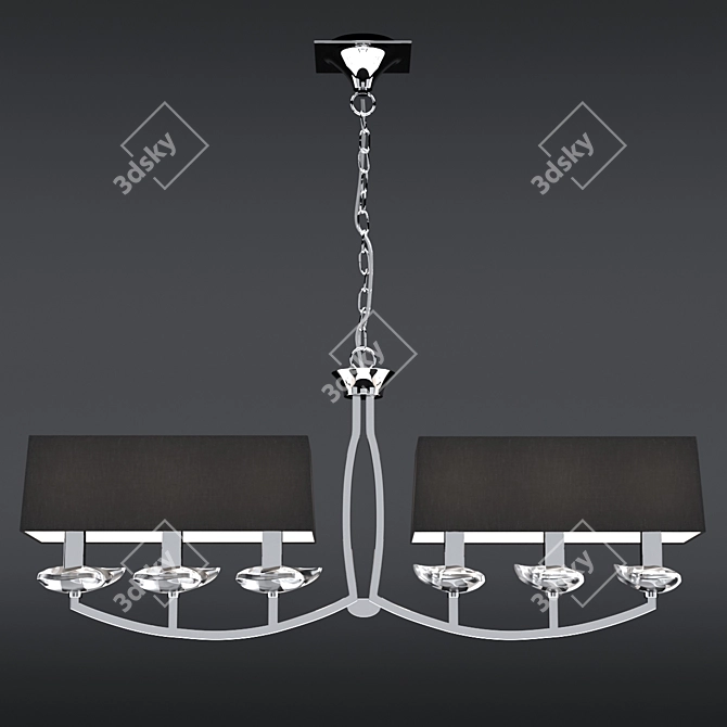 Elegant AKIRA Chandelier - 6 Energy-Saving Lights 3D model image 1