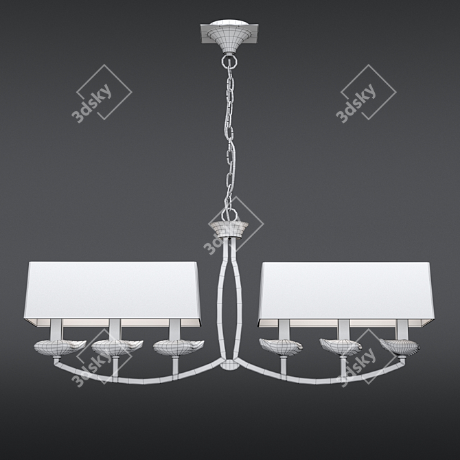 Elegant AKIRA Chandelier - 6 Energy-Saving Lights 3D model image 2