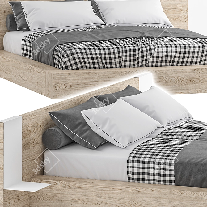 Modern Bed Design 3D Model with V-Ray 3D model image 2