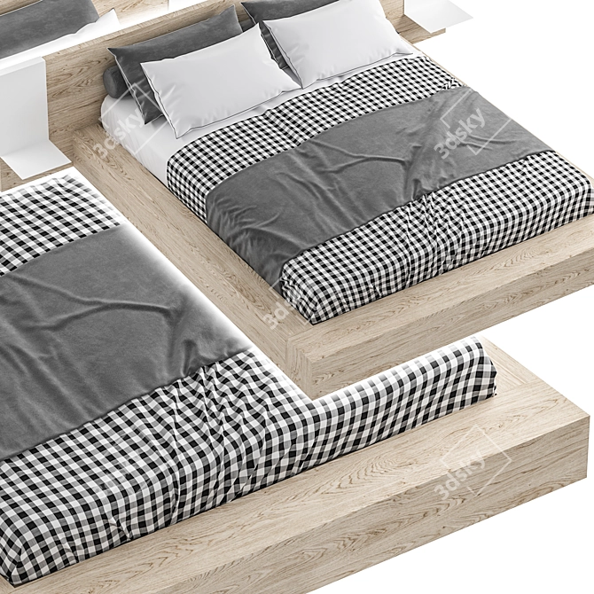 Modern Bed Design 3D Model with V-Ray 3D model image 4