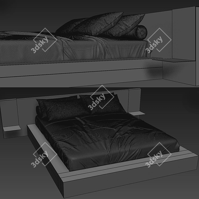 Modern Bed Design 3D Model with V-Ray 3D model image 5