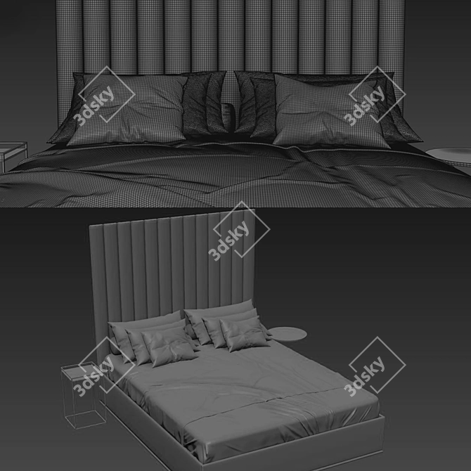 3D Bed Design Modeling with V-ray 3D model image 5