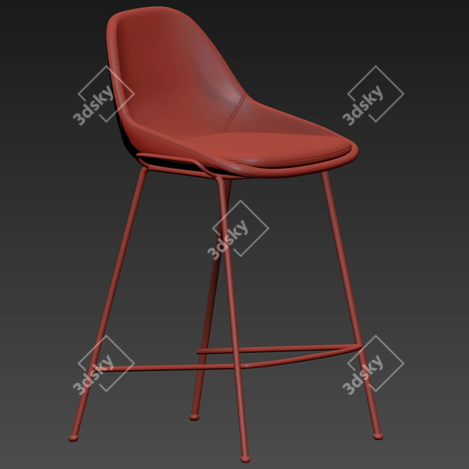 Sleek Hairpin Bar Set: Round Table & Nixon Stool 3D model image 3