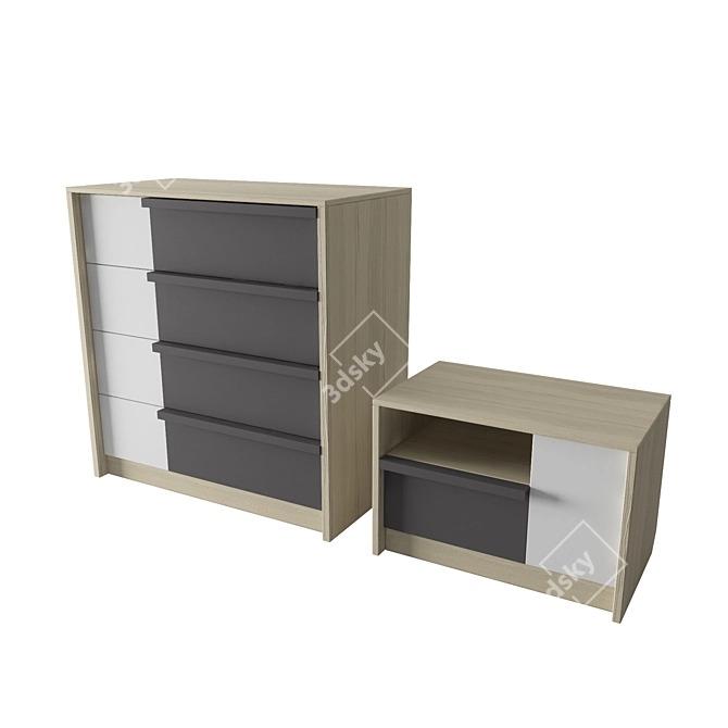 Arvo Weights Chest & Nightstand 3D model image 2