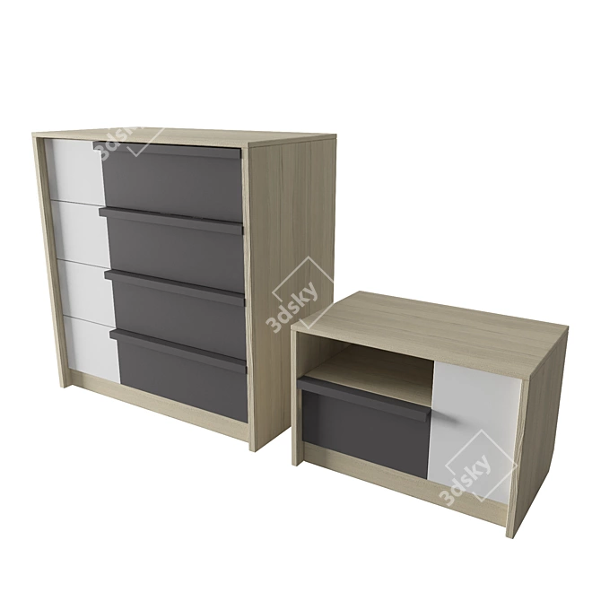 Arvo Weights Chest & Nightstand 3D model image 5