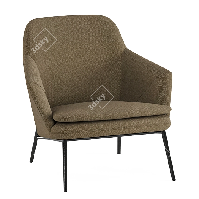 Contemporary Single Armchair: Sleek and Stylish 3D model image 1