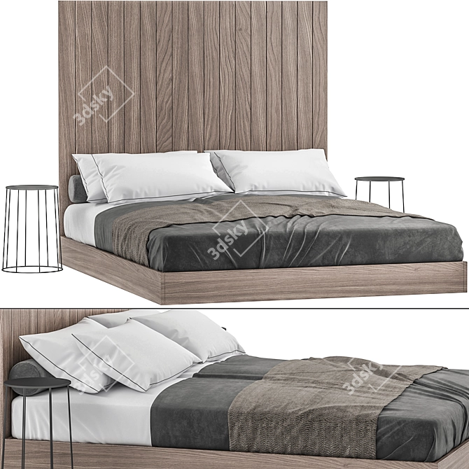 Modern 3D Bedroom Set with V-ray 3D model image 1