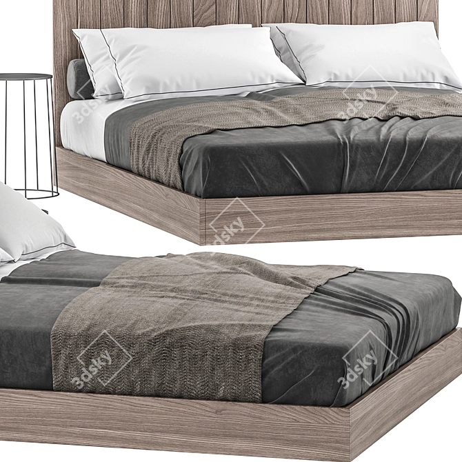 Modern 3D Bedroom Set with V-ray 3D model image 2