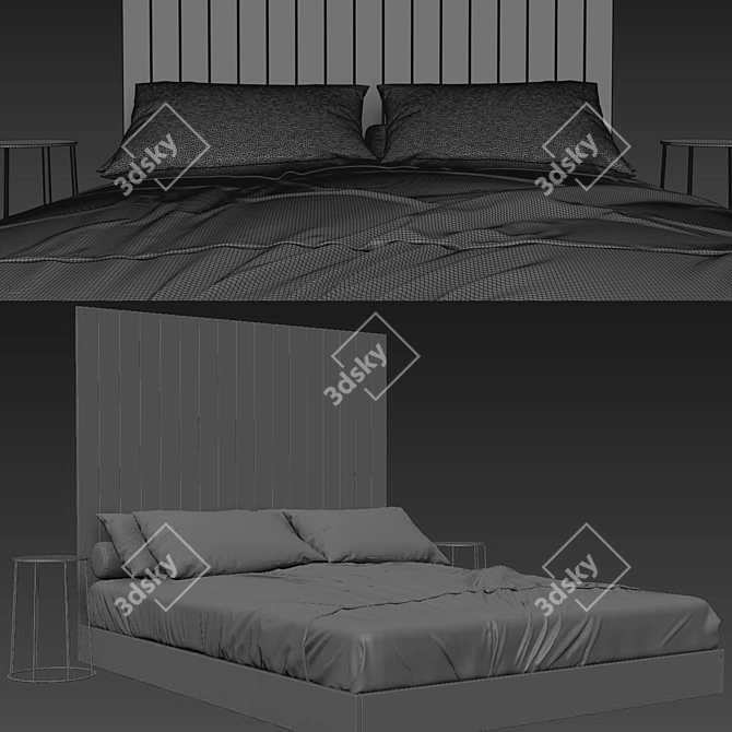 Modern 3D Bedroom Set with V-ray 3D model image 5