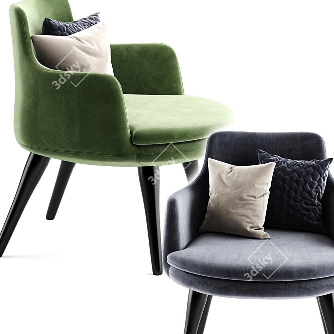 Contemporary Armchair: Sleek Design & Premium Quality 3D model image 3