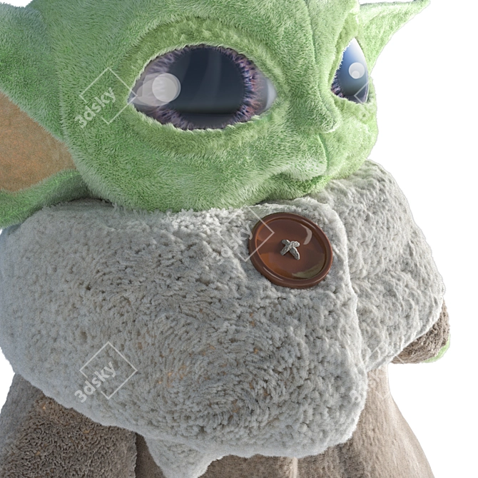 Galactic Guru: Yoda Mini Toy 3D model image 2