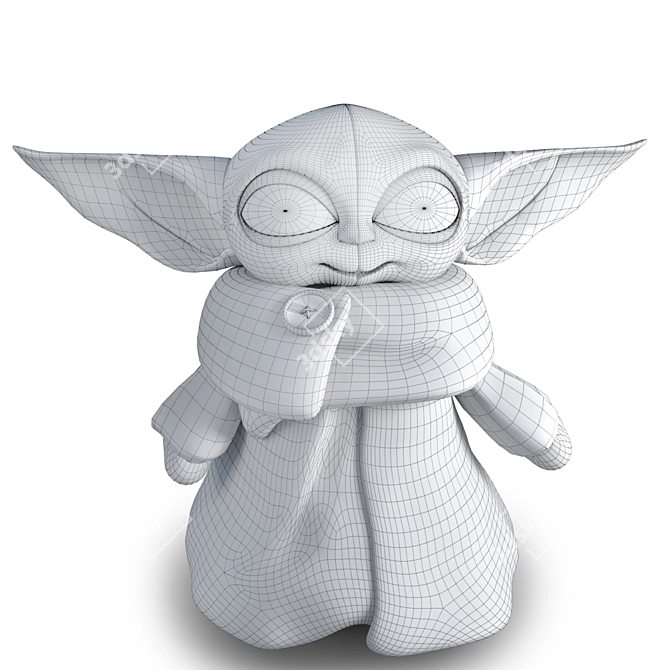 Galactic Guru: Yoda Mini Toy 3D model image 4