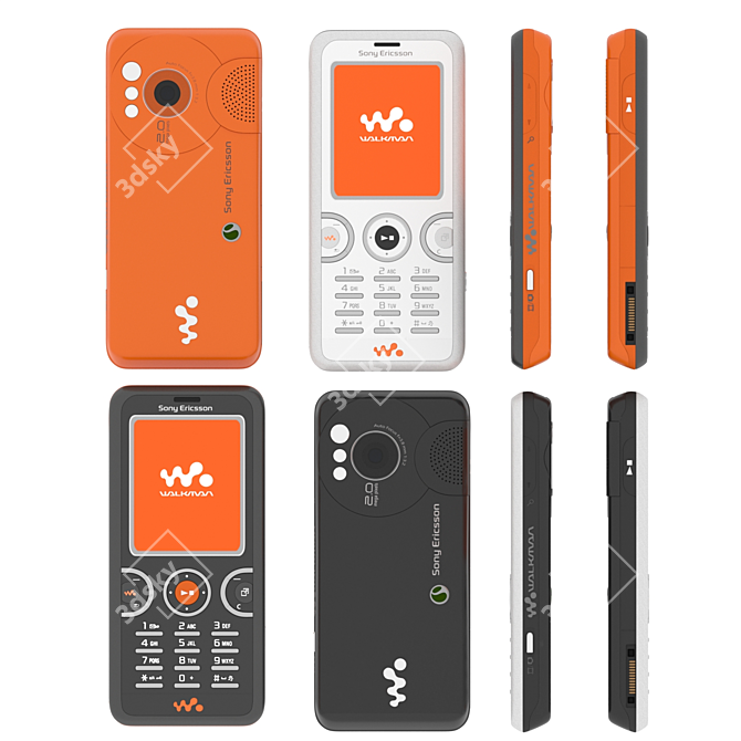 Sony Walkman W610: High-Poly Mobile 3D model image 1