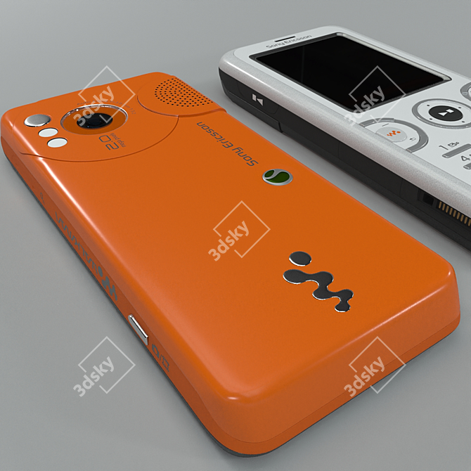 Sony Walkman W610: High-Poly Mobile 3D model image 4