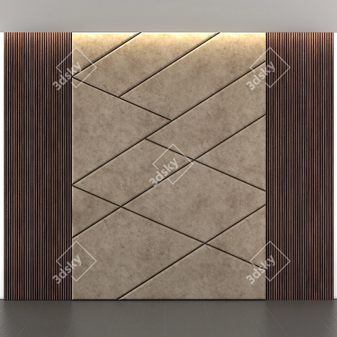 Elegant Stone Wall Design 3D model image 1