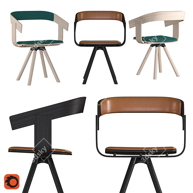 BuzziFloat: Minimalistic Chair with a Strong Graphic Identity 3D model image 1